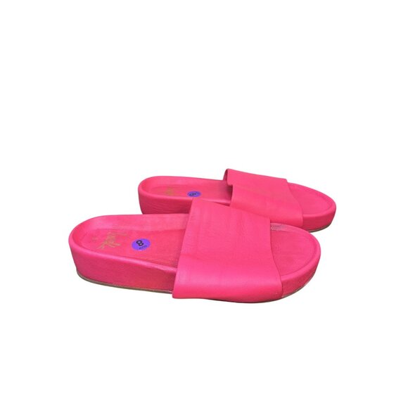 Beek Hot Pink Slide Sandals Size 8 - Picture 1 of 8